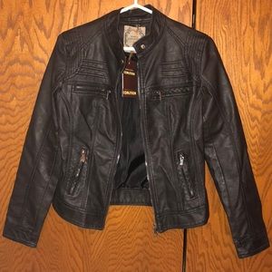Black leather jacket